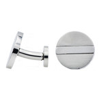 Round Stripe Cufflink // Steel