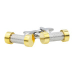 Textured Bar Cufflink // Gold