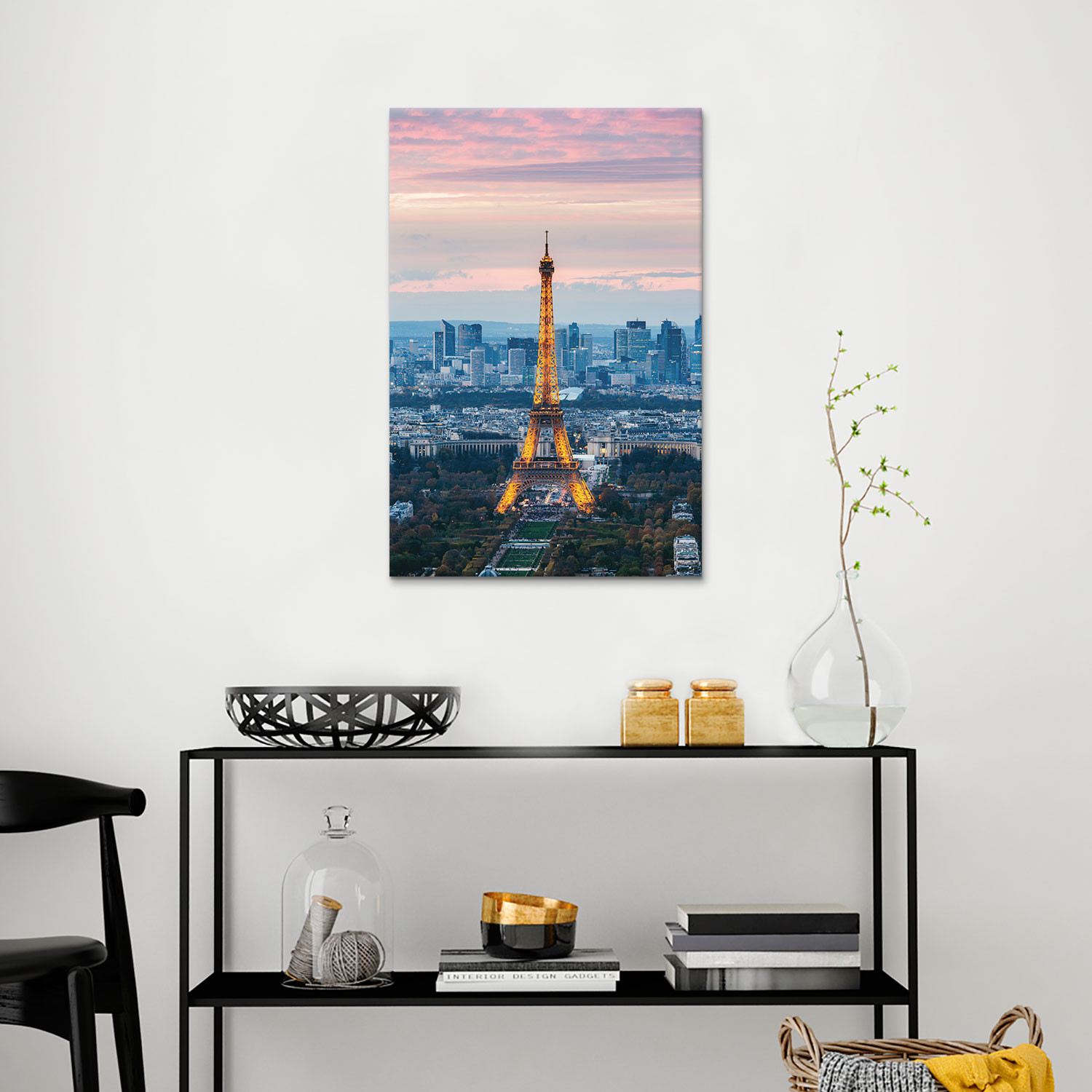Eiffel Tower With La Defense In The Background, Paris, Ile-de-France ...