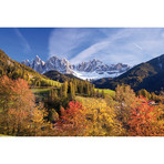 Autumn Landscape I, Odle/Geisler Group, Dolomites, Italy (18"W x 26"H x 0.75"D)