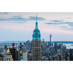 Empire State Building At Dusk, Midtown, New York City (18"W x 26"H x 0.75"D)