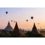 Hot Air Balloon Tours At Sunrise, Bagan Archaeological Zone, Myanmar (18"W x 26"H x 0.75"D)