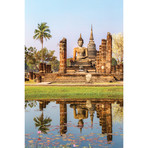 Seated Buddha, Sukhothai Historical Park, Thailand (18"W x 26"H x 0.75"D)