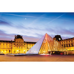 The Louvre Palace and Pyramid At Dawn, Paris, Ile-de-France (18"W x 26"H x 0.75"D)