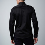 Contrast Cuff Dress Shirt // Black (XS)