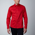 Contrast Cuff Dress Shirt // Red (S)