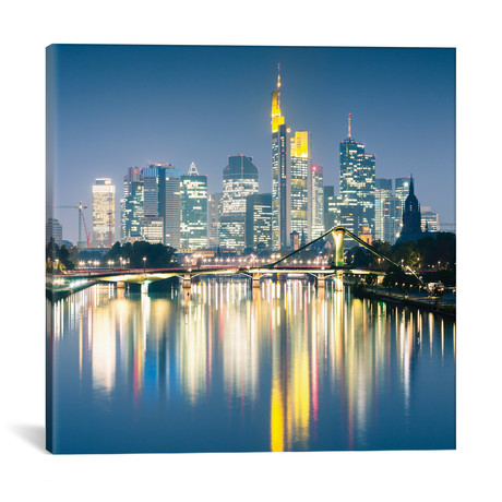 Downtown Skyline, Frankfurt, Hesse, Germany (18"W x 18"H x 0.75"D)