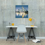 Downtown Skyline, Frankfurt, Hesse, Germany (18"W x 18"H x 0.75"D)