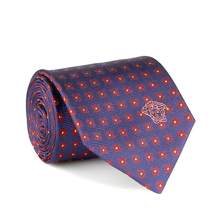 Ares Square Silk Tie // Blue + Red