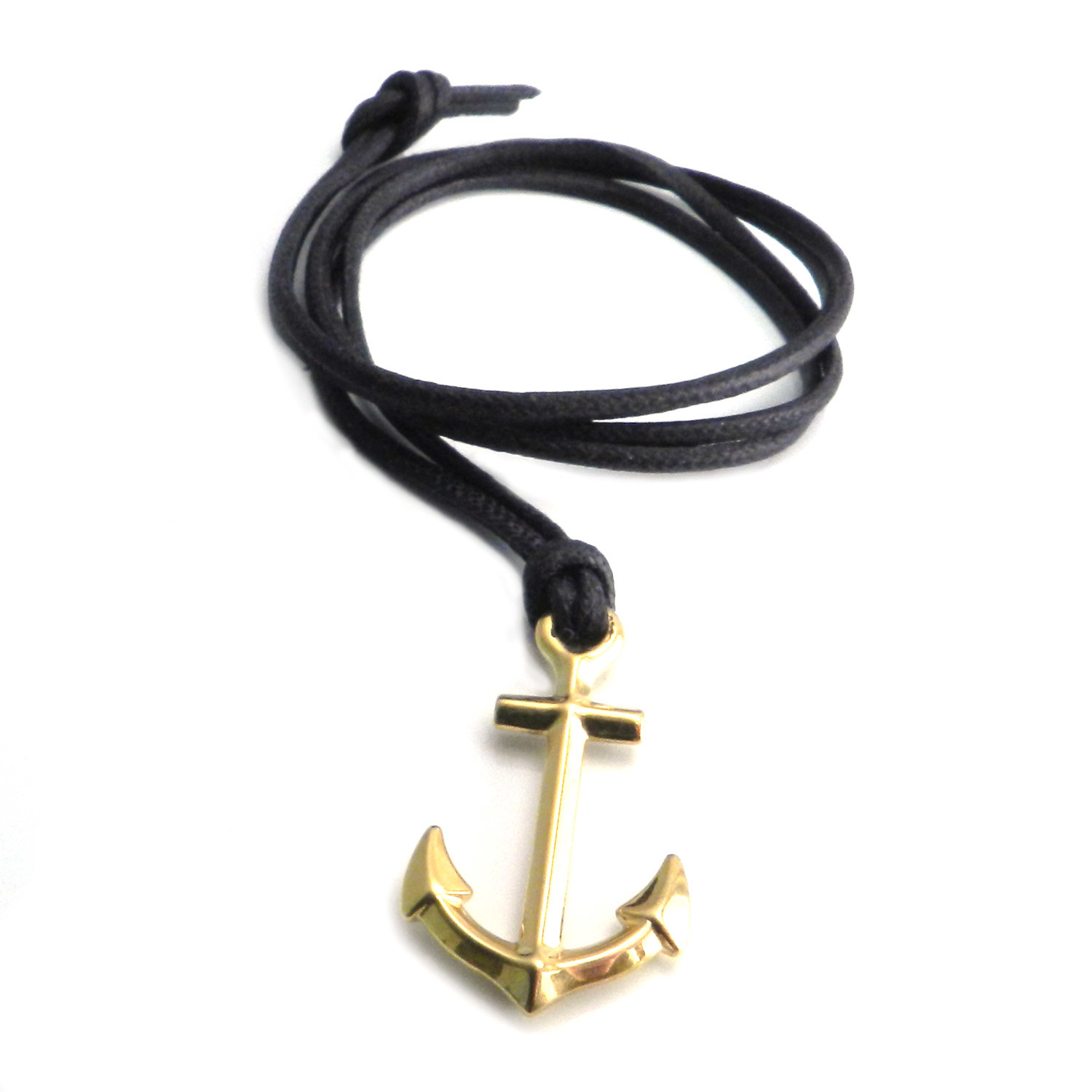 Anchor Bracelet // Gold + Black Mixed Beaded & Leather Bracelets