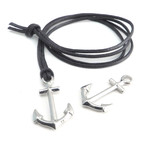 Anchor Bracelet // Silver + Black