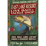Vintage Tackle Shop Series: East Lake Resort, Oregon (18"W x 26"H x 0.75"D)