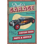 Duke`s Garage by Lantern Press (18"W x 26"H x .75"D)