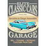 Elite Classic Cars Garage by Lantern Press (18"W x 26"H x .75"D)