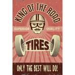 King Of The Road Tires by Lantern Press (18"W x 26"H x .75"D)