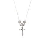 Beaded Cross Pendant Necklace