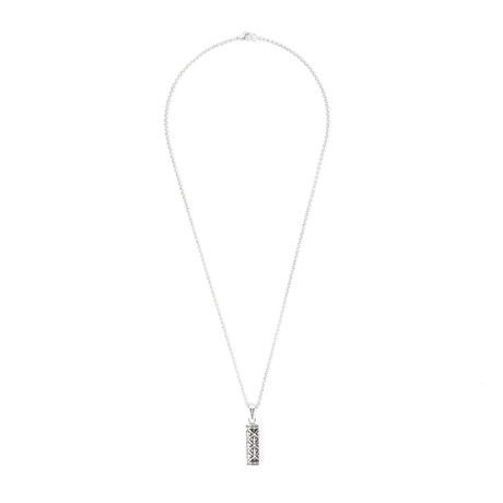 Crossed Bar Pendant // Rolo Chain Necklace