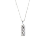 Crossed Bar Pendant // Rolo Chain Necklace