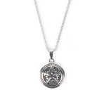 Fancy Medallion Pendant // Rolo Chain Necklace