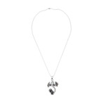 Dragon Pendant // CZ Beaded Ball Chain Necklace