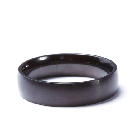 Stainless Steel Black Ring (Size: 9)