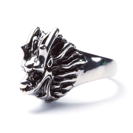 Stainless Steel Lion Ring (Size: 9)