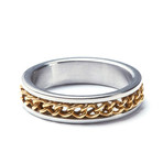 2-Tone Gold Cuban Chain Ring (Size: 9)