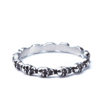 Silver Skull Band Ring (Size: 8)