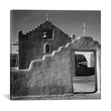 Church, Taos Pueblo, New Mexico, 1941 // Ansel Adams (18"W x 18"H x 0.75"D)