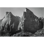 Court of the Patriarchs, Zion National Park by Ansel Adams (12"H x  18"W x  1.5"D)