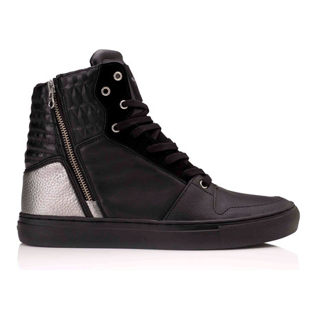 Adonis High-Top Sneaker // Black + Silver (US: 7)