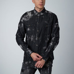 Splatter Button-Up Shirt // Black (2XL)