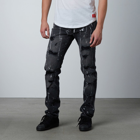 Splatter Jeans // Black (30WX32L)