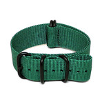 DaLuca Ballistic Nylon NATO Watch Strap // Green + PVD Buckle (18mm)