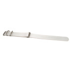 DaLuca Ballistic Nylon NATO Watch Strap // White + Matte Buckle (18mm)