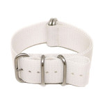 DaLuca Ballistic Nylon NATO Watch Strap // White + Matte Buckle (18mm)