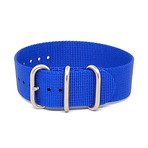 DaLuca Ballistic Nylon NATO 1 Piece Watch Strap // Blue + Matte Buckle (18mm)