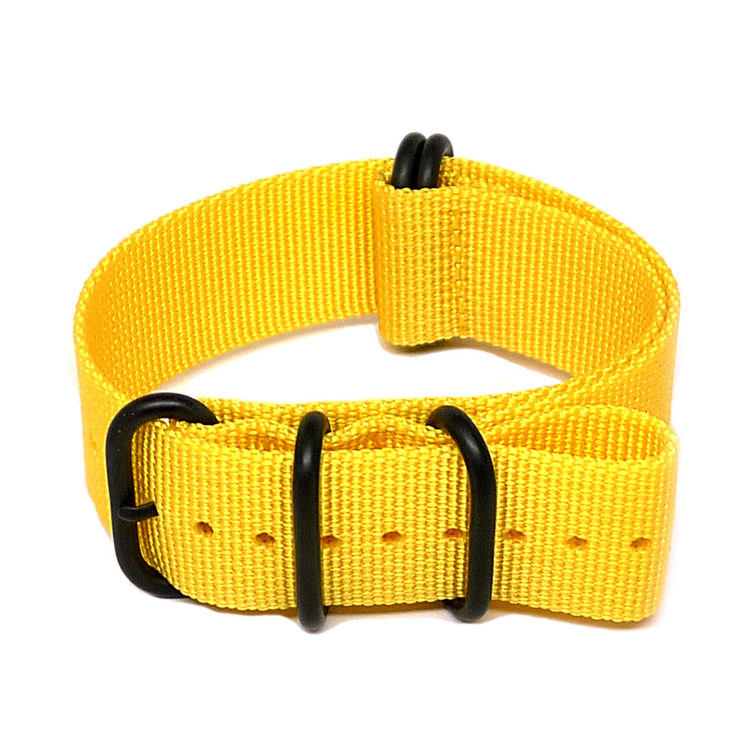 DaLuca Ballistic Nylon NATO Watch Strap // Yellow + PVD Buckle (18mm ...