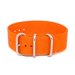 DaLuca Ballistic Nylon NATO 1 Piece Watch Strap // Orange + Matte Buckle (18mm)