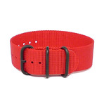 DaLuca Ballistic Nylon NATO 1 Piece Watch Strap // Red + PVD Buckle (18mm)