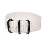 DaLuca Ballistic Nylon NATO 1 Piece Watch Strap // White + PVD Buckle (18mm)