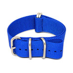 DaLuca Ballistic Nylon NATO Watch Strap // Blue + Matte Buckle (18mm)