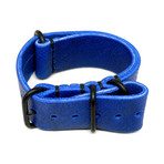 DaLuca NATO Watch Strap // Blue Glace Latigo + PVD Buckle (20mm)