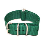 DaLuca Ballistic Nylon NATO Watch Strap // Green + Matte Buckle (18mm)