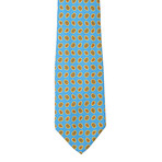 Silk Tie // Light Blue + Orange Paisley