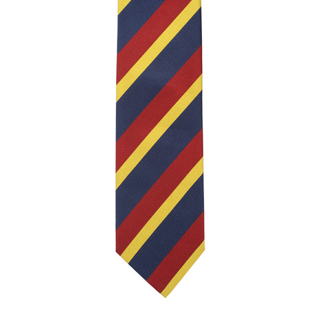 Silk Tie // Blue + Red + Yellow Stripe
