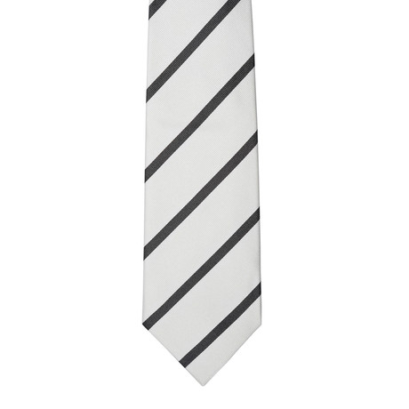 Silk Tie // Black + White Stripe