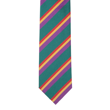 Silk Tie // Teal + Purple Stripe