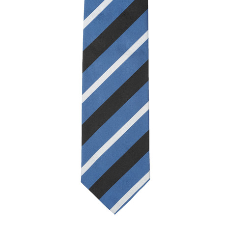 Silk Tie // Blue + Black Stripe