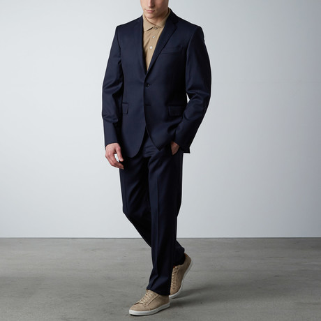 Pierre Balmain // Two Piece Suit // Textured Blue Stripe (Euro: 46)
